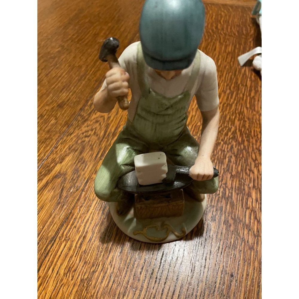 Ceramic Blacksmith Figurine, Hand Painted In Very Good Condition